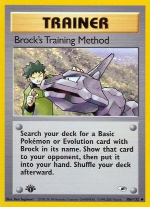 Brock's Training Method 106/132 - Gym Heroes 1st Edition - Poke-Collect