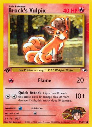 Brock's Vulpix 73/132 - Gym Heroes 1st Edition - Poke-Collect