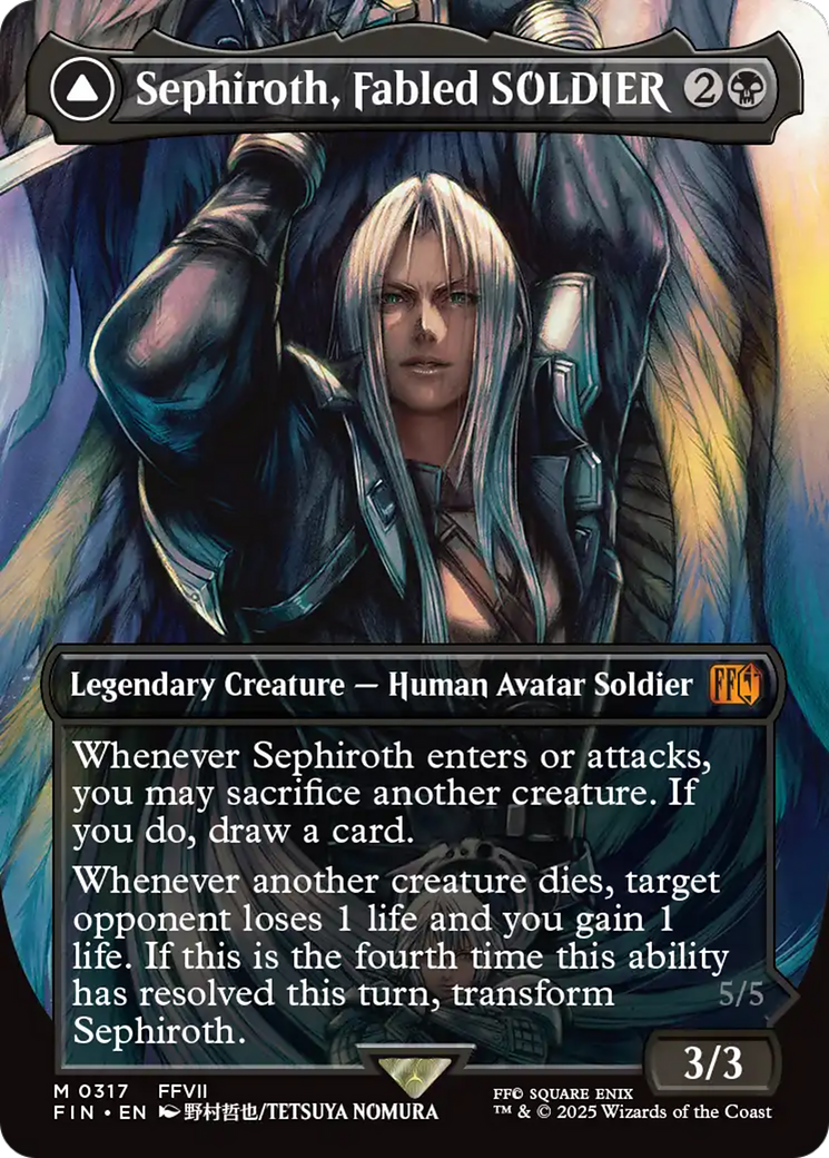 Sephiroth, Fabled SOLDIER // Sephiroth, One-Winged Angel (FIN-317) - FINAL FANTASY (Borderless) Foil - Poke-Collect