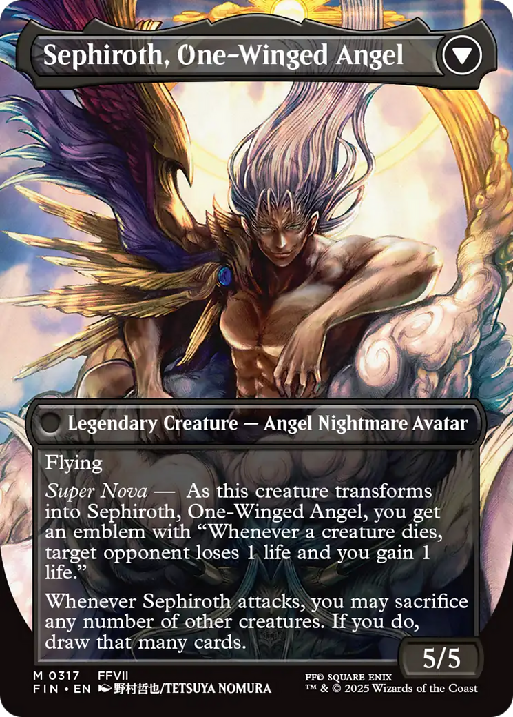 Sephiroth, Fabled SOLDIER // Sephiroth, One-Winged Angel (FIN-317) - FINAL FANTASY (Borderless) Foil - Poke-Collect