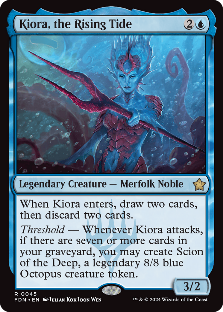 Kiora, the Rising Tide (FDN-045) - Foundations Foil - Poke-Collect