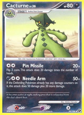 Cacturne 34/106 - Great Encounters Reverse Holofoil - Poke-Collect