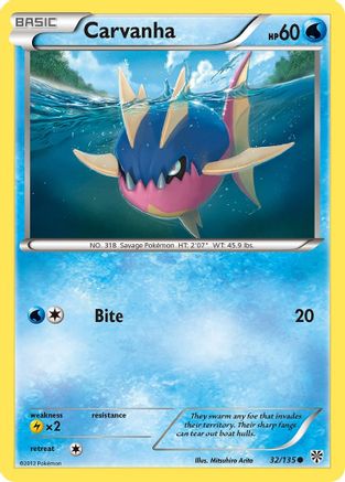 Carvanha 32/135 - Plasma Storm Reverse Holofoil - Poke-Collect