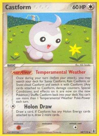 Castform 34/113 - Delta Species Reverse Holofoil - Poke-Collect