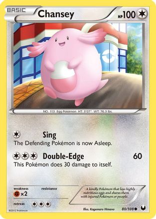 Chansey (80) 80/108 - Dark Explorers Reverse Holofoil - Poke-Collect