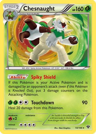 Chesnaught 14/146 - XY Base Set Reverse Holofoil - Poke-Collect