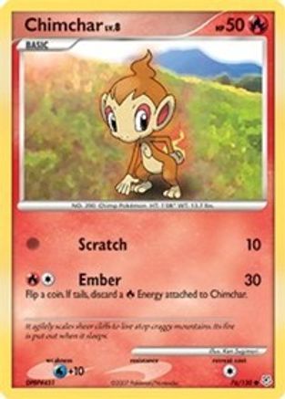 Chimchar 76/130 - Diamond and Pearl Reverse Holofoil - Poke-Collect