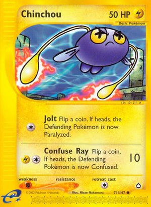 Chinchou (71) 71/147 - Aquapolis Reverse Holofoil - Poke-Collect