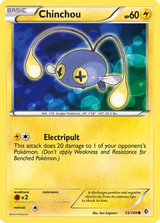 Chinchou 55/149 - Boundaries Crossed Reverse Holofoil - Poke-Collect