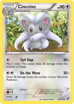 Cinccino 89/114 - Black and White Reverse Holofoil - Poke-Collect