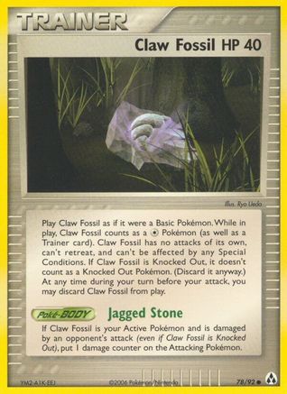Claw Fossil 78/92 - Legend Maker Reverse Holofoil - Poke-Collect