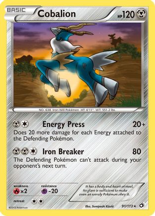 Cobalion 91/113 - Legendary Treasures Reverse Holofoil - Poke-Collect