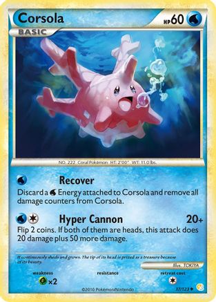 Corsola 37/123 - HeartGold SoulSilver Reverse Holofoil - Poke-Collect