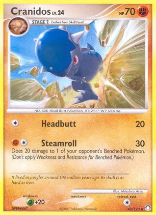 Cranidos 43/123 - Mysterious Treasures Reverse Holofoil - Poke-Collect