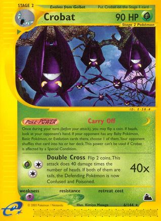 Crobat (6) 6/144 - Skyridge Reverse Holofoil - Poke-Collect