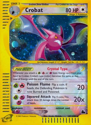 Crobat (147) 147/144 - Skyridge Reverse Holofoil - Poke-Collect
