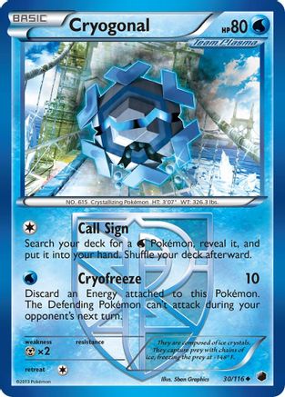 Cryogonal (Team Plasma) 30/116 - Plasma Freeze - Poke-Collect