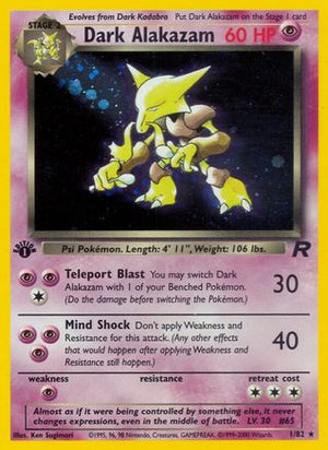 Dark Alakazam (1) 1/82 - Team Rocket Unlimited Holofoil - Poke-Collect