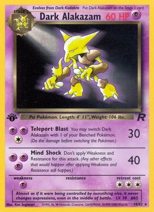 Dark Alakazam (18) 18/82 - Team Rocket 1st Edition - Poke-Collect