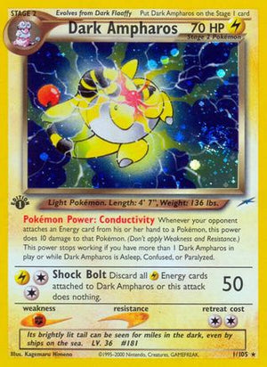 Dark Ampharos 1/105 - Neo Destiny 1st Edition Holofoil - Poke-Collect