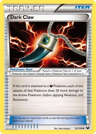 Dark Claw 92/108 - Dark Explorers Reverse Holofoil - Poke-Collect