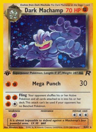 Dark Machamp (10) 10/82 - Team Rocket 1st Edition Holofoil - Poke-Collect