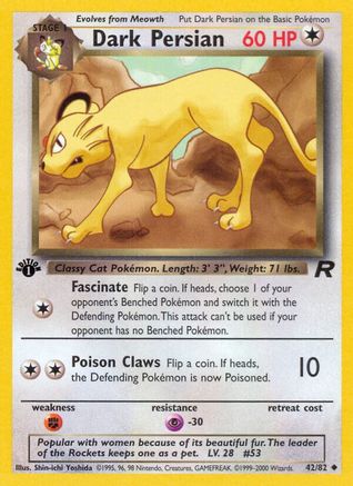 Dark Persian 42/82 - Team Rocket 1st Edition - Poke-Collect