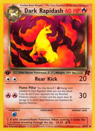 Dark Rapidash 44/82 - Team Rocket 1st Edition - Poke-Collect