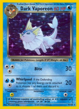 Dark Vaporeon 9/110 - Legendary Collection Reverse Holofoil - Poke-Collect