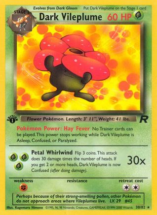 Dark Vileplume (30) 30/82 - Team Rocket Unlimited - Poke-Collect