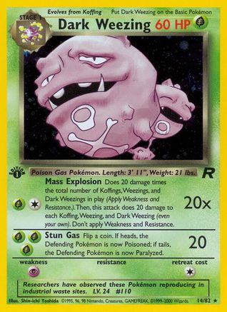 Dark Weezing (14) 14/82 - Team Rocket Unlimited Holofoil - Poke-Collect