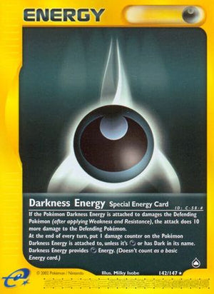 Darkness Energy 142/147 - Aquapolis Reverse Holofoil - Poke-Collect