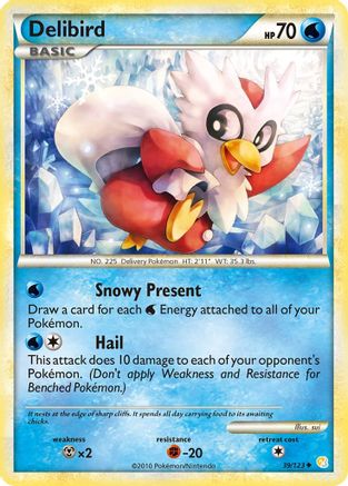 Delibird 39/123 - HeartGold SoulSilver Reverse Holofoil - Poke-Collect