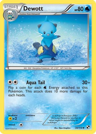 Dewott (30) 30/114 - Black and White Reverse Holofoil - Poke-Collect