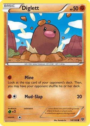 Diglett 58/146 - XY Base Set Reverse Holofoil - Poke-Collect