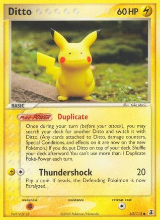 Ditto - 63/113 (Pikachu) 63/113 - Delta Species - Poke-Collect