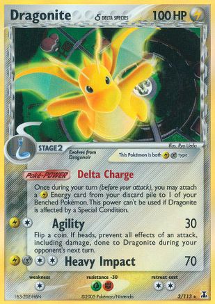 Dragonite (Delta Species) 3/113 - Delta Species Reverse Holofoil - Poke-Collect