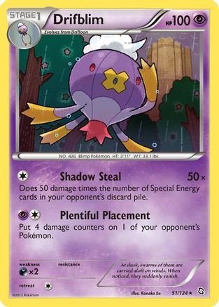 Drifblim 51/124 - Dragons Exalted Reverse Holofoil - Poke-Collect