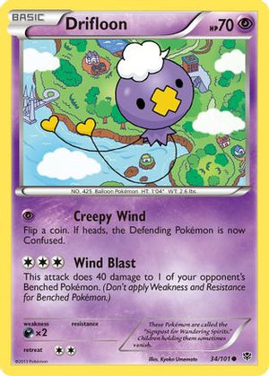 Drifloon 34/101 - Plasma Blast Reverse Holofoil - Poke-Collect