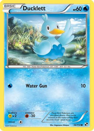Ducklett 36/114 - Black and White Reverse Holofoil - Poke-Collect