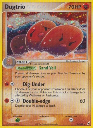 Dugtrio 5/100 - Crystal Guardians Holofoil - Poke-Collect