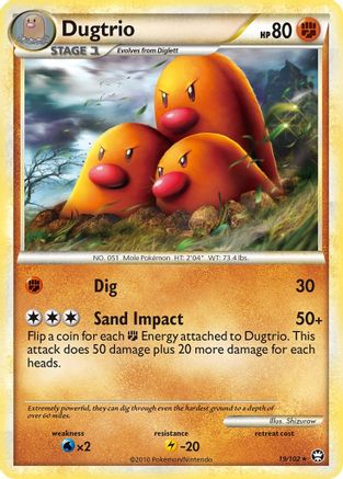 Dugtrio 19/102 - Triumphant Reverse Holofoil - Poke-Collect