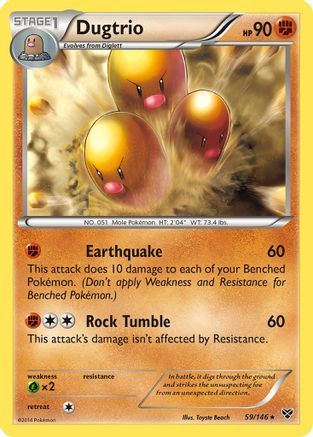 Dugtrio 59/146 - XY Base Set Reverse Holofoil - Poke-Collect