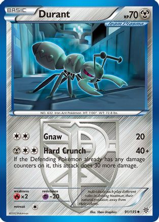 Durant (Team Plasma) (91) 91/135 - Plasma Storm Reverse Holofoil - Poke-Collect