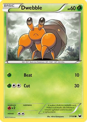 Dwebble 7/108 - Dark Explorers Reverse Holofoil - Poke-Collect