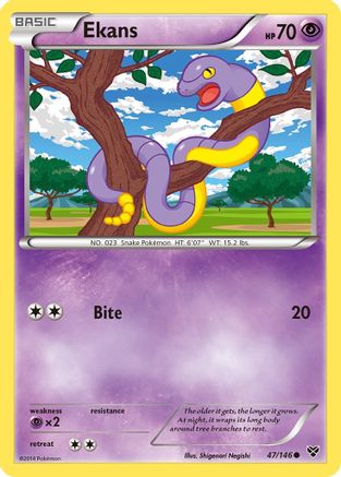 Ekans 47/146 - XY Base Set Reverse Holofoil - Poke-Collect