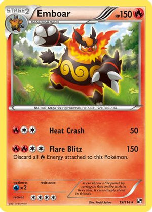 Emboar (19) 19/114 - Black and White Holofoil - Poke-Collect