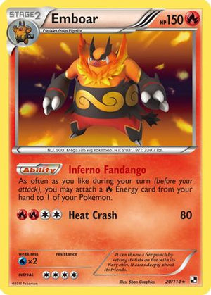 Emboar (20) 20/114 - Black and White Reverse Holofoil - Poke-Collect