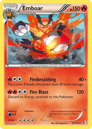 Emboar 26/149 - Boundaries Crossed Holofoil - Poke-Collect