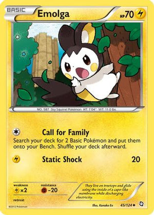 Emolga 45/124 - Dragons Exalted Reverse Holofoil - Poke-Collect